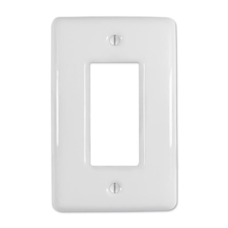 Amerelle Metro White Ceramic 1-Gang Rocker Wall Plate