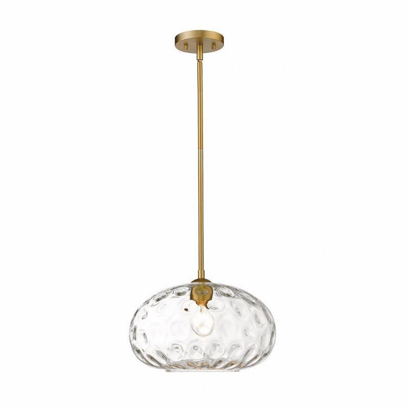 Chloe 14" Olde Brass Glass Pendant Light