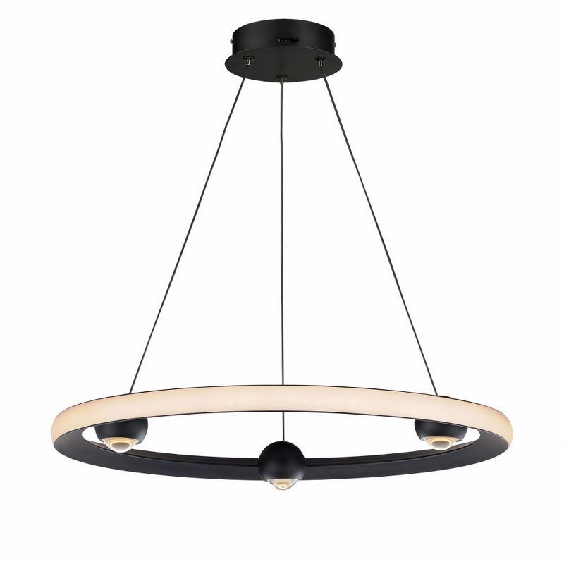 CCT Selectable Black Aluminum 24" LED Pendant Light