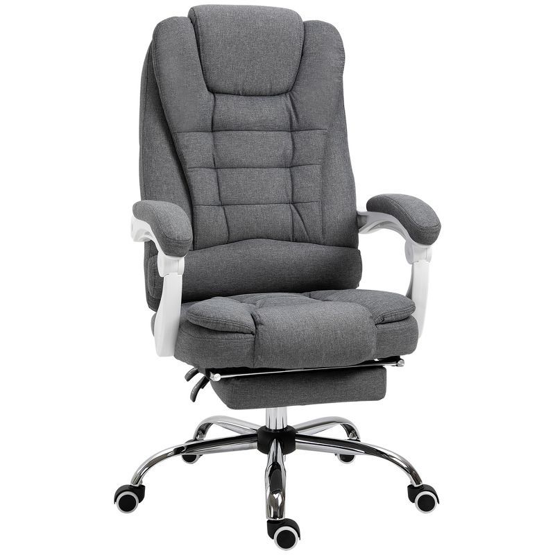 Dark Gray High-Back Fabric Executive Swivel Chair with Fixed Arms