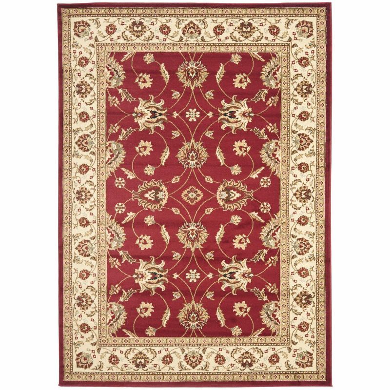 Red and Ivory Floral Tufted Reversible Area Rug, 12x15