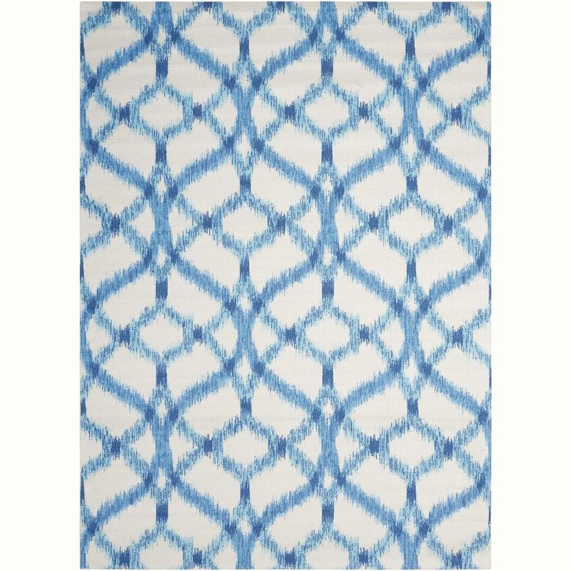 Aegean Blue Synthetic Rectangular Area Rug, 7'9" x 10'10"