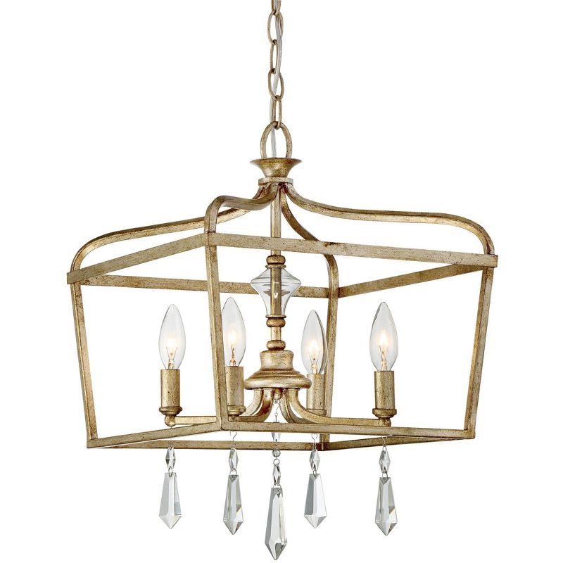 Elegant Brio Gold 4-Light Pendant with Faceted Crystal Accents