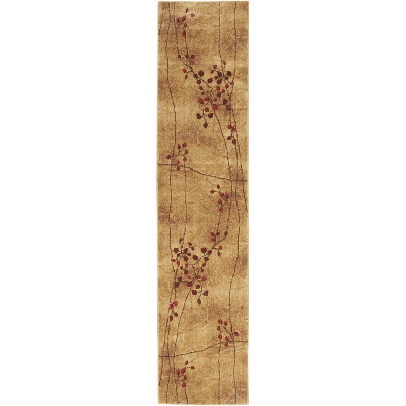 Latte and Taupe Wool Blend Stain-Resistant Area Rug