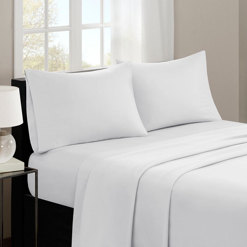 King White Deep Pocket Microfiber Cotton Sheet Set