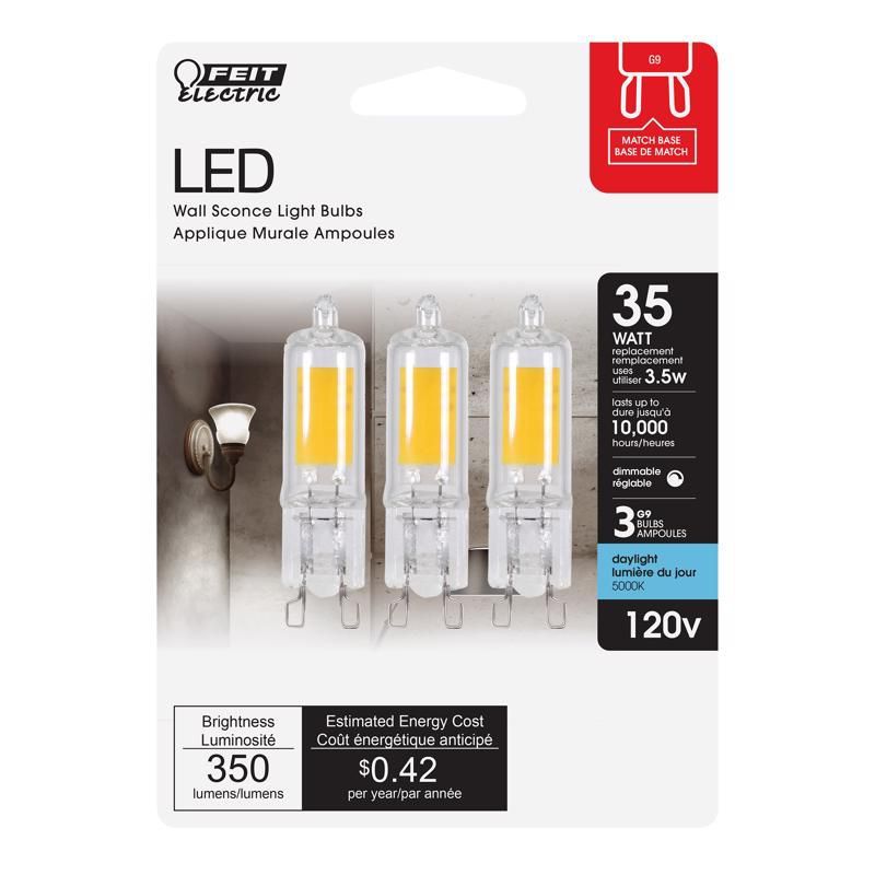 Clear Dimmable T4 G9 LED Bulb 35 Watt Equivalent - 3 Pack