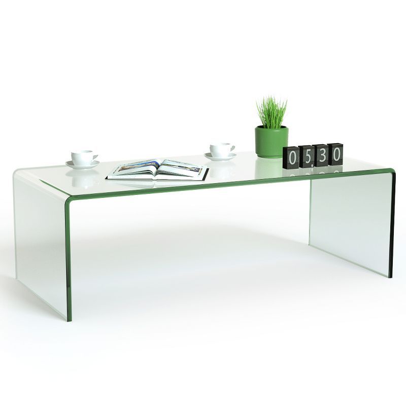 Clear Tempered Glass Modern Coffee Table, 45"