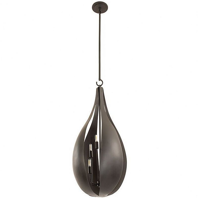 Bali Black Cashmere 6-Light Pendant with Painted Metal Shade