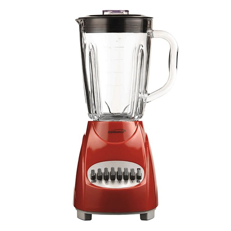 Red 12-Speed Countertop Blender with Borosilicate Glass Jug