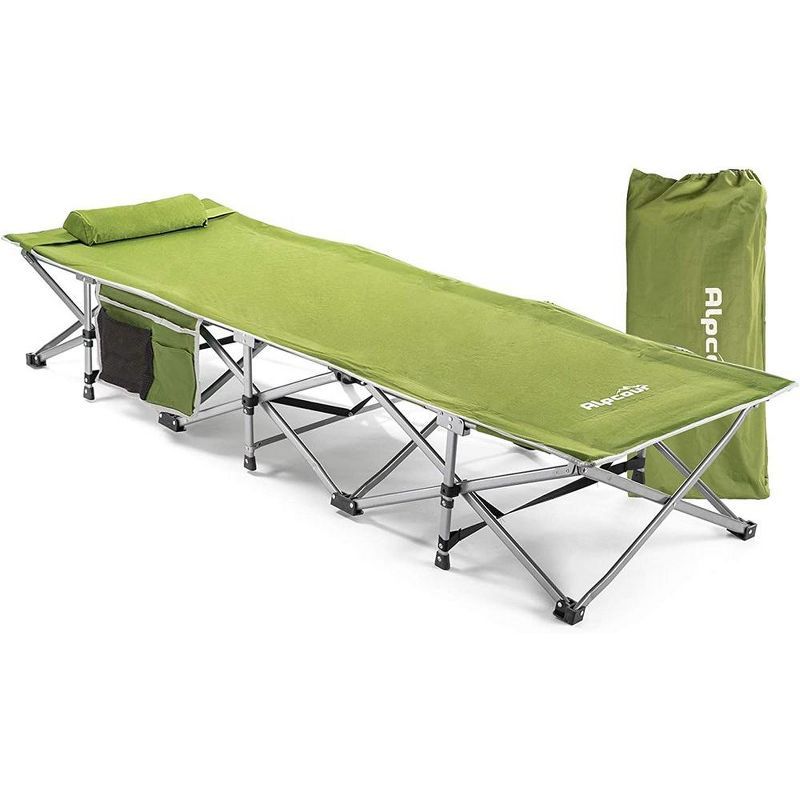 Alpcour Army Green Folding Camping Cot with Pillow