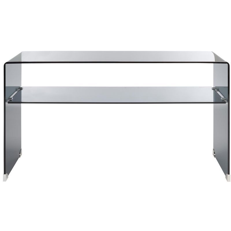 Dash Clear and Gray Glass Hallway Table with Storage Shelf