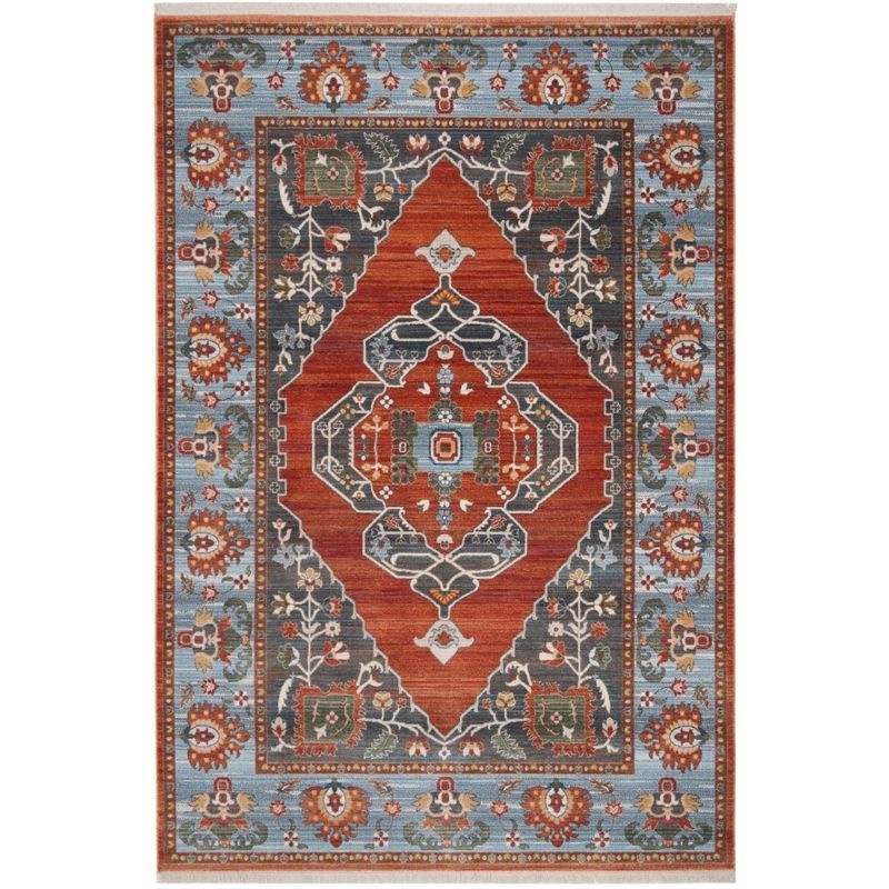 Reversible Hand-Knotted Blue Wool Blend 5' x 7' Area Rug