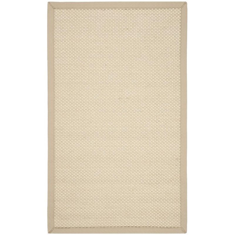 Ivory and Light Beige Hand-Knotted Cotton Area Rug, 4' x 6'