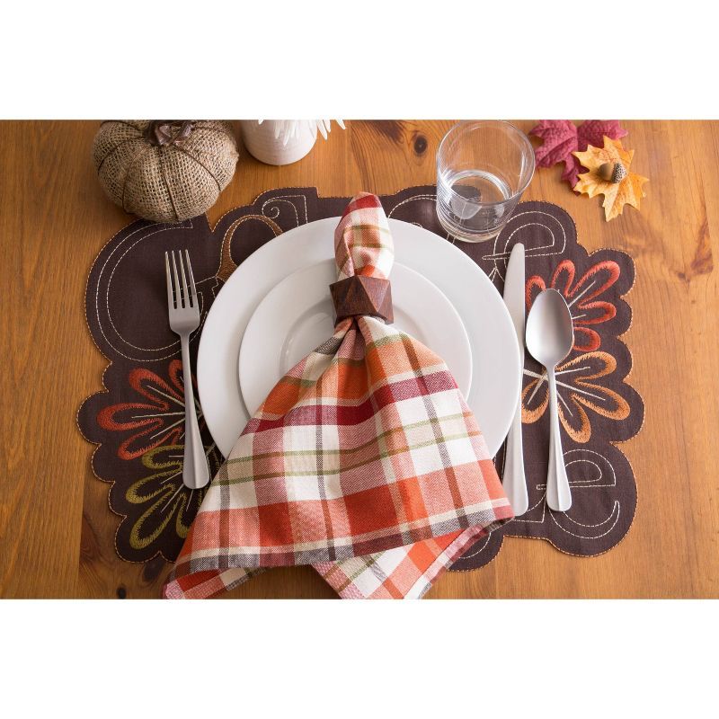 Thanksgiving Embroidered Gobble Gobble Novelty Placemats, Set of 4