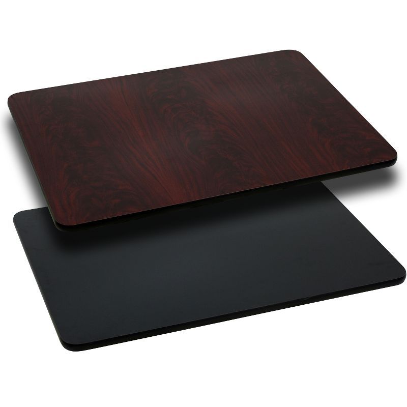 60" Black and Mahogany Reversible Laminate Table Top