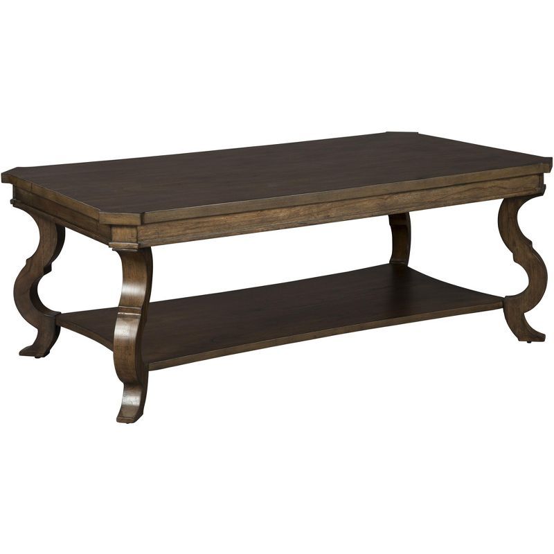 Traditional Rectangular Black and Gray Wood Coffee Table