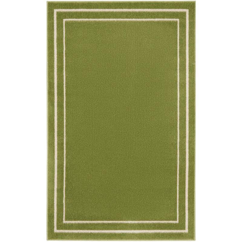 Essentials Green Ivory Solid Round 3'x5' Outdoor Rug