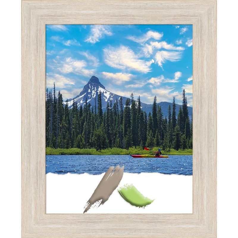 Hardwood Whitewash Narrow Wood Picture Frame 11x14 Inches