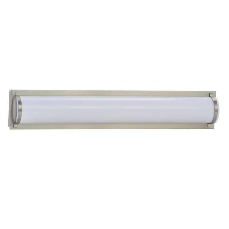 24-Inch Chrome and White Vanity Bar Bathroom Sconce