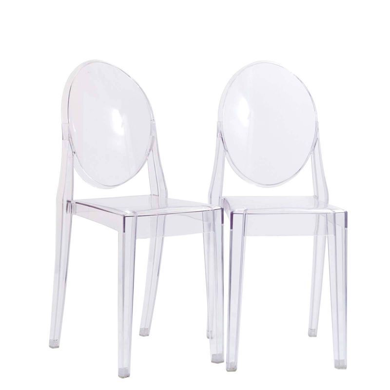 Ethereal Clear Acrylic Side Chair Set of 2 - Modern Design