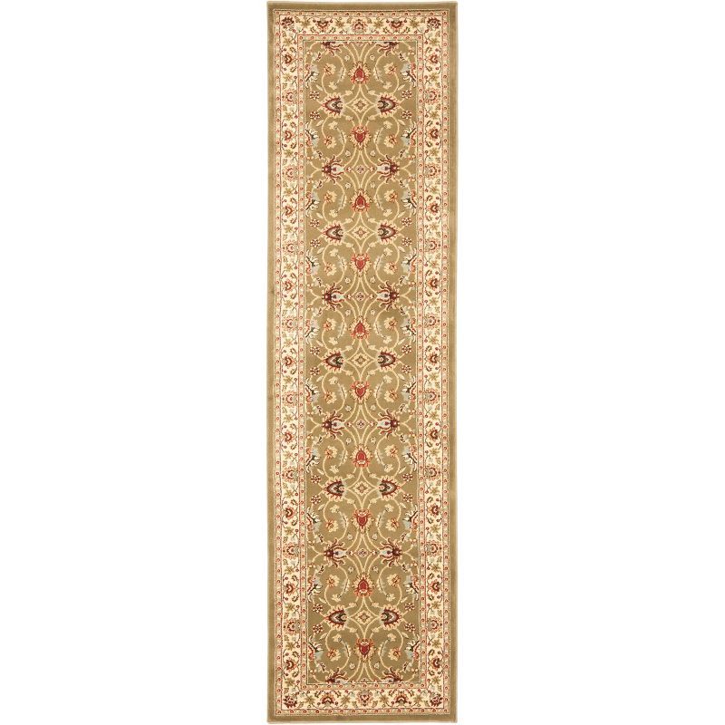 Ivory and Green Safavid Style Hand-knotted Area Rug