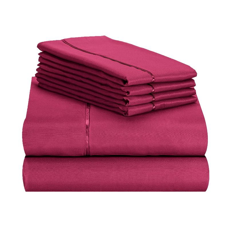 Burgundy King Deep Pocket Bamboo Cotton Sheet Set