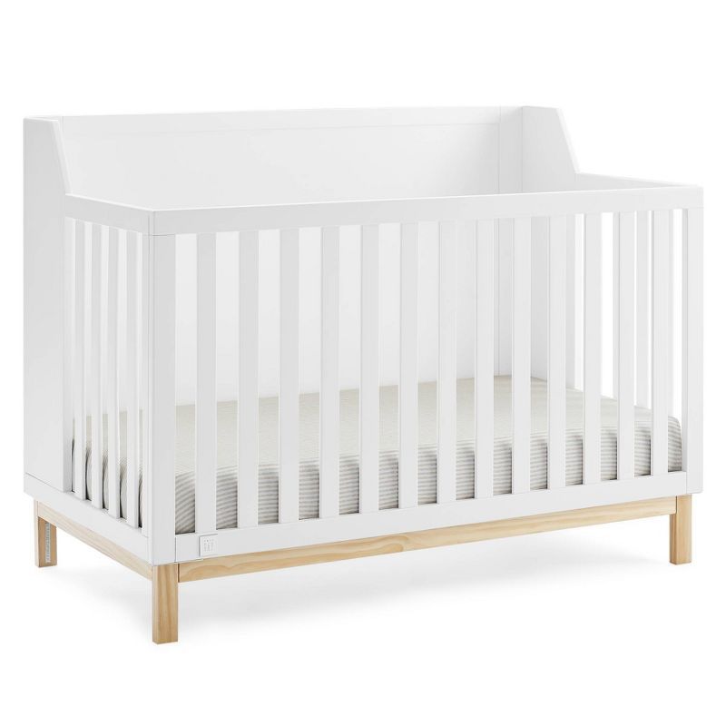 Bianca White and Natural Pine 6-in-1 Convertible Crib