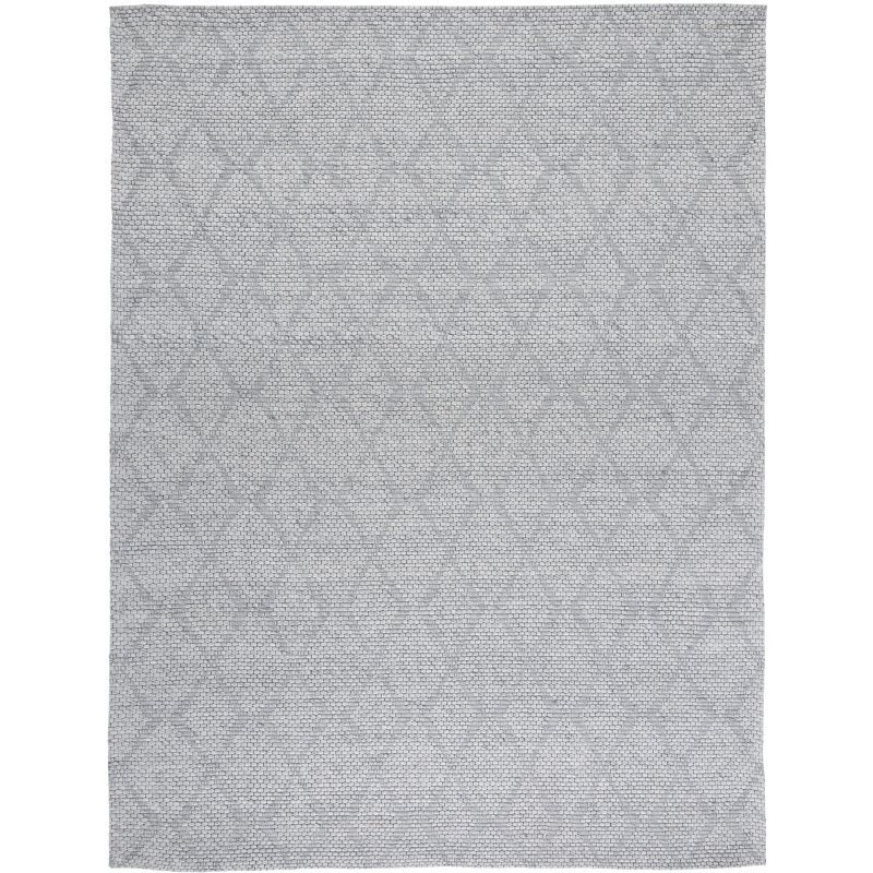 Gray Flat Woven Rectangular 6' x 9' Wool Area Rug