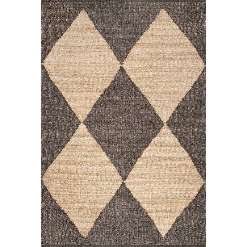 Handmade Black and Beige Cotton Jute 8' x 10' Rug