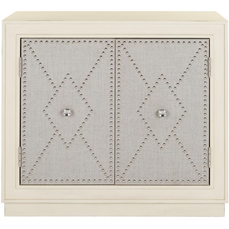 Erin Beige and Gray 2-Door Chest with Nailheads