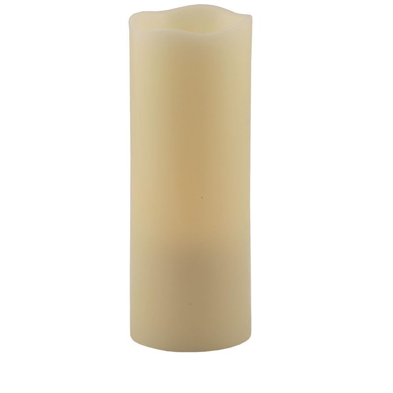 Ivory Flameless LED Wax Pillar Candle with Timer