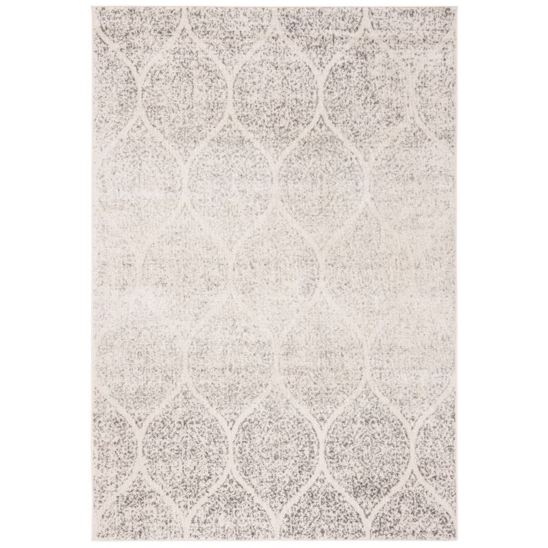 Elegant Ivory & Silver Cotton Blend 4' x 6' Reversible Area Rug