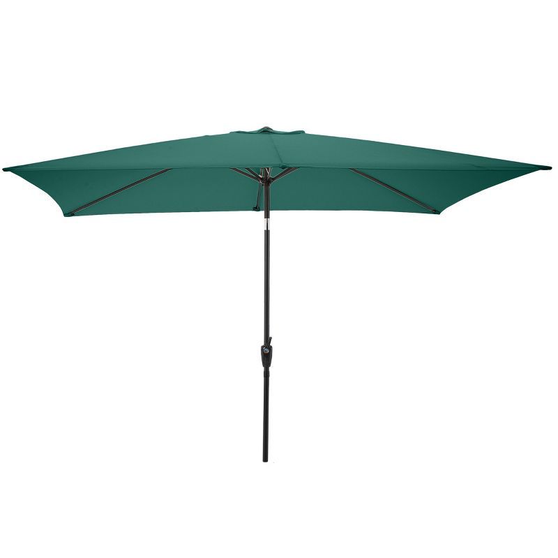 Hunter Green 10' Rectangular Steel Market Patio Umbrella