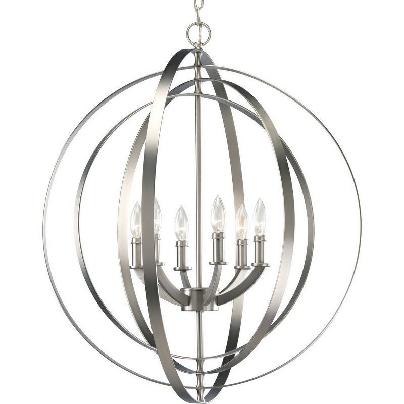 Equinox 6-Light Burnished Silver Steel Chandelier Pendant