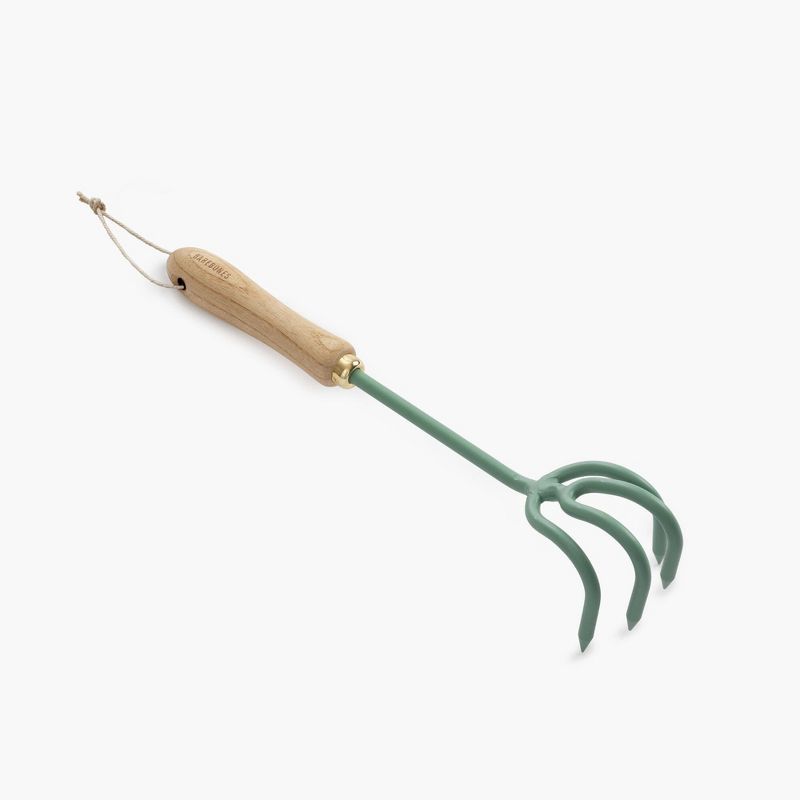 Ash and Mint Stainless Steel Garden Cultivator with Wooden Handle