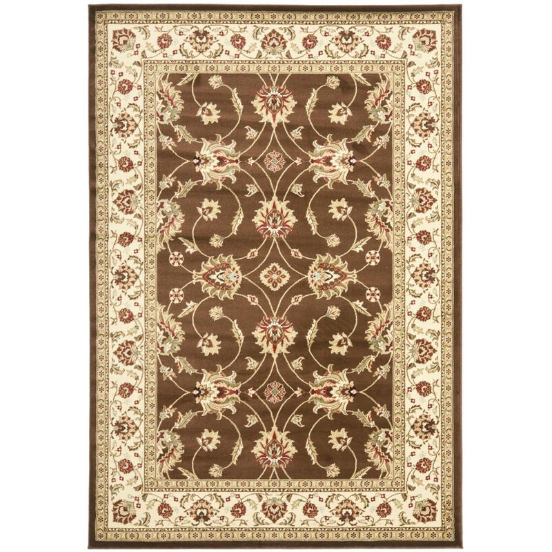 Safavid Style Brown and Ivory Synthetic 12' x 15' Area Rug