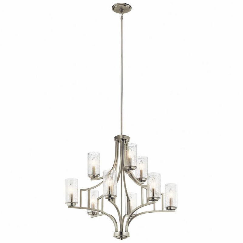 Vara 9-Light Brushed Nickel Chandelier with Clear Glass Shades