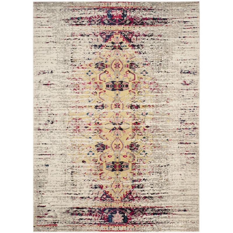 Ivory and Pink Hand-Knotted Boho-Chic Round Area Rug