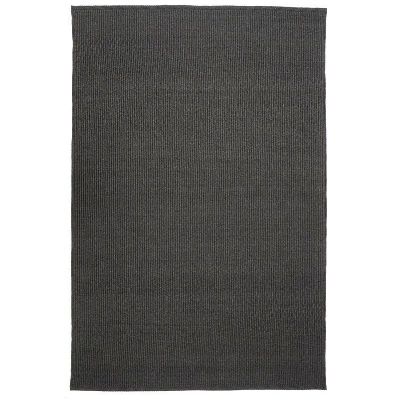 Charcoal Flat Woven Reversible Indoor/Outdoor Rug 5' x 7'