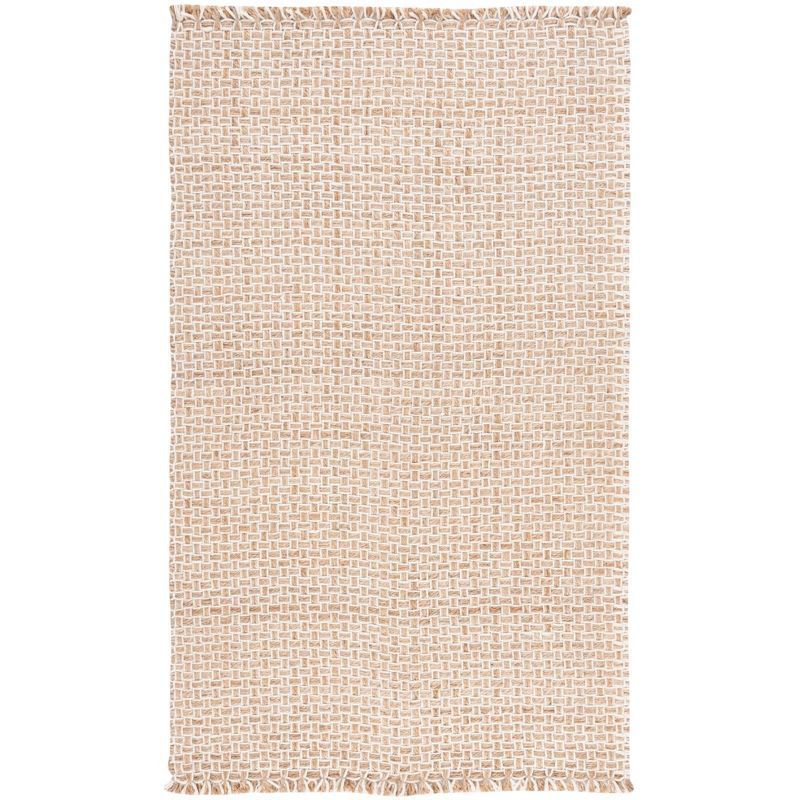 Ivory Flat Woven Handmade Wool Area Rug, 4' x 6'