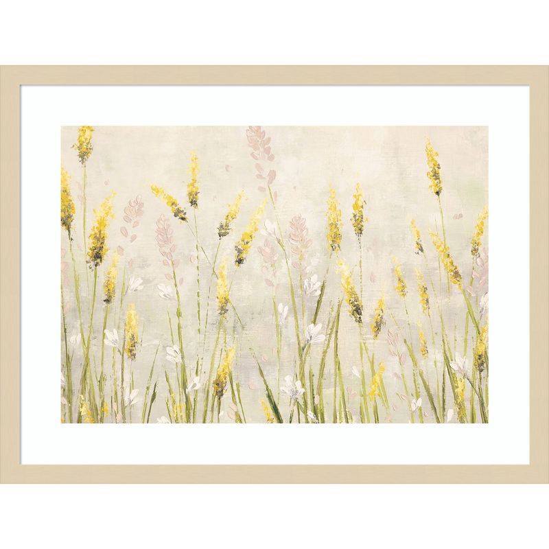 Emma Coghlan Yellow and Green Floral Wood Framed Wall Art Print