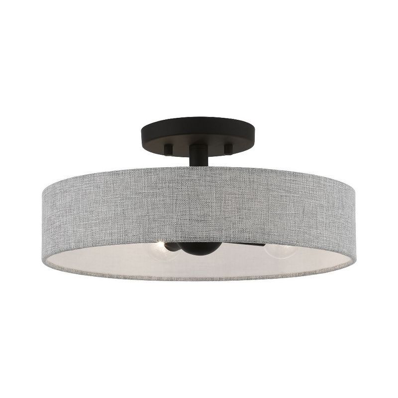 Elmhurst Black and Gray 4-Light Drum Semi-Flush Mount