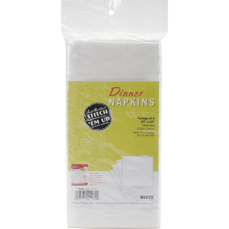 White Cotton Hemmed Dinner Napkins Set of 4