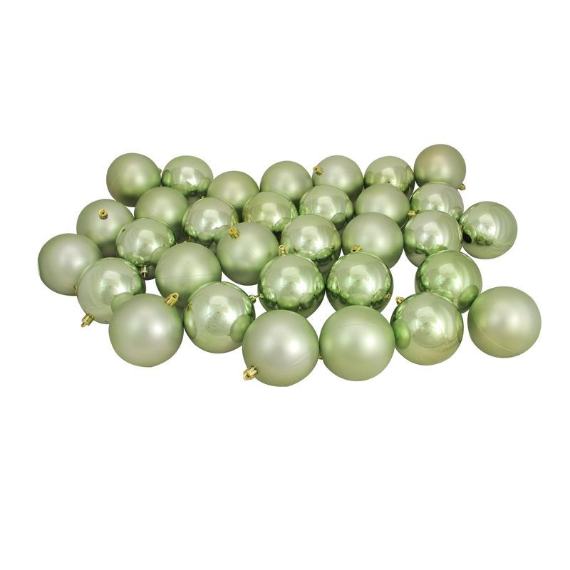 Kiwi Green Matte Shatterproof Plastic Christmas Ball Ornaments Set
