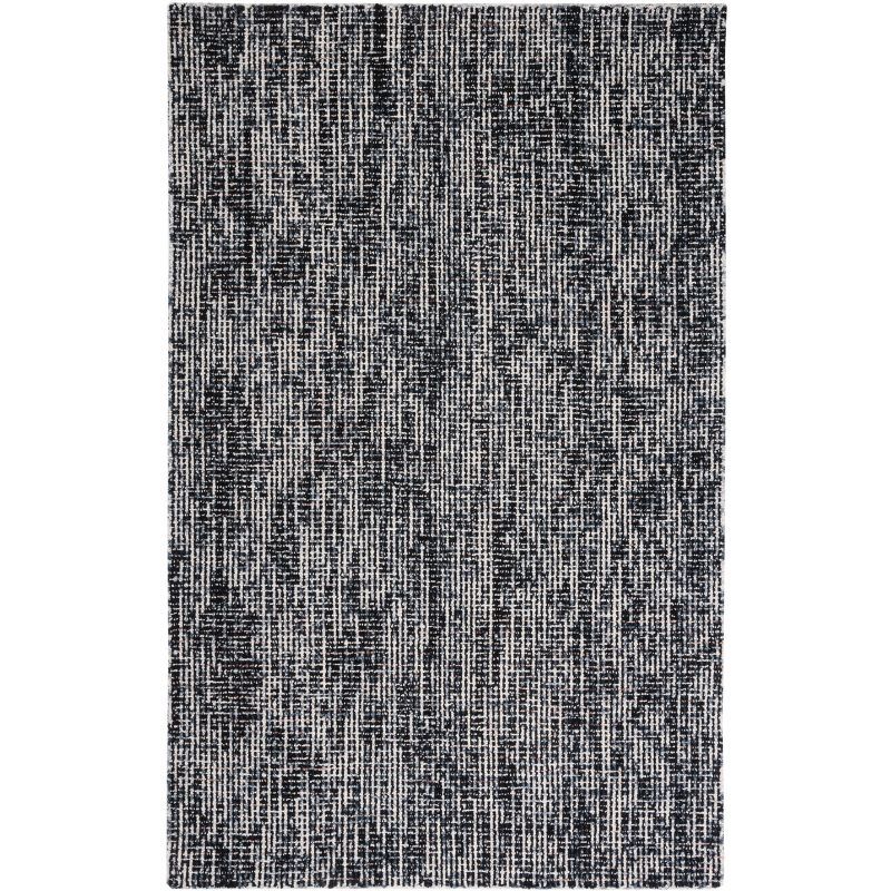 Handmade Abstract Tufted Wool Rug Black/Grey 8' x 10'