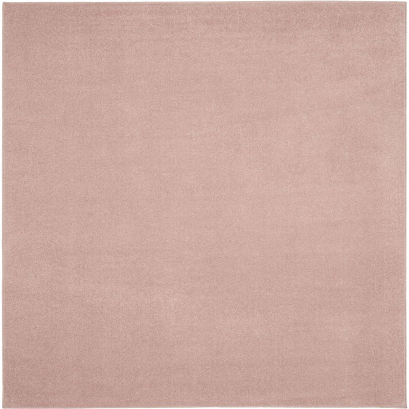 Soft Orchid Pink Square 5' Power-Loomed Indoor/Outdoor Rug