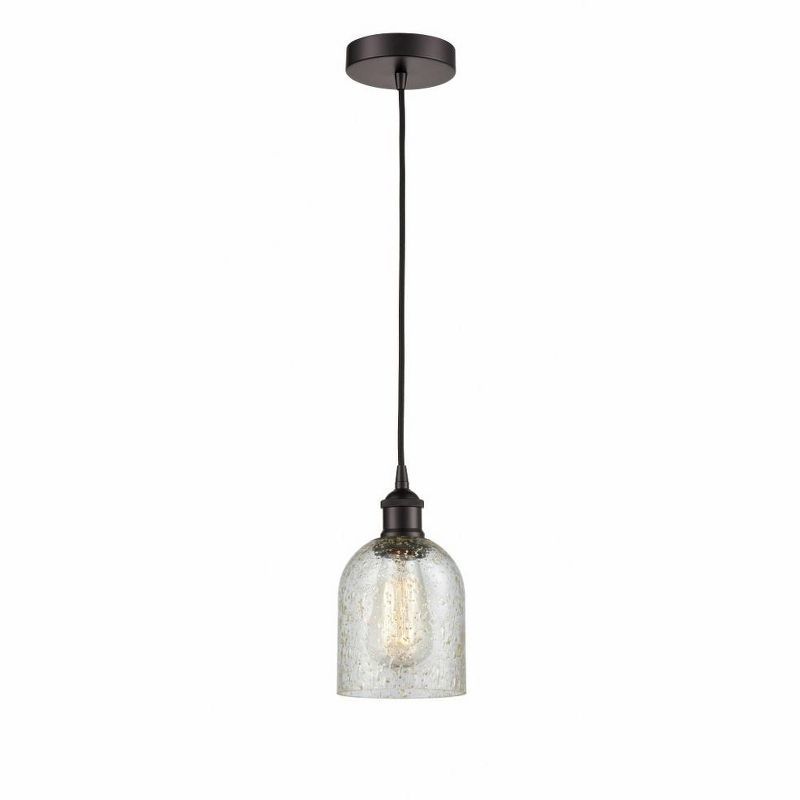 Caledonia Mini Pendant Light with Oil Rubbed Bronze and Glass Shade