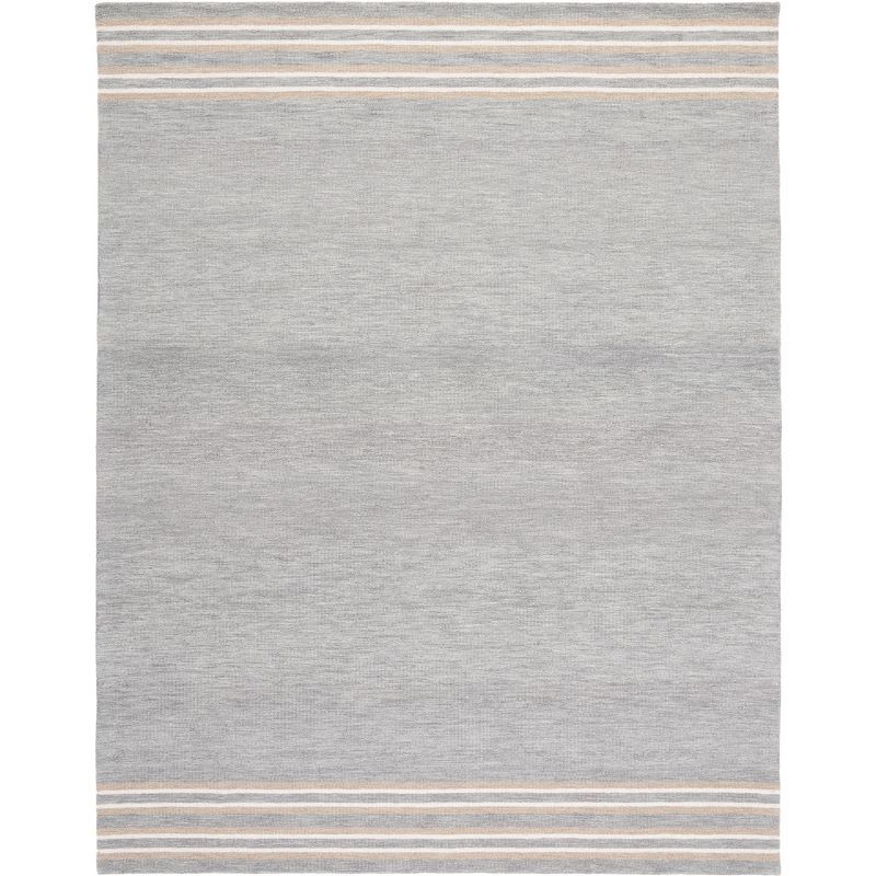 Elegant Gray Wool 6' x 9' Hand-Tufted Rectangular Area Rug