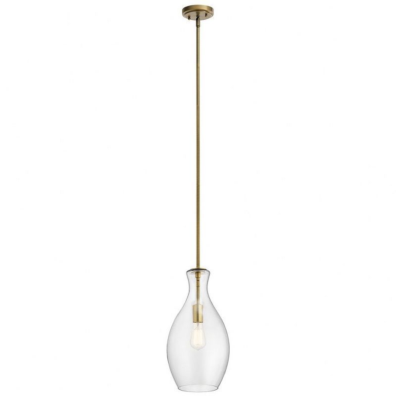 Elegant Everly Brass Mini-Pendant with Clear Glass Shade