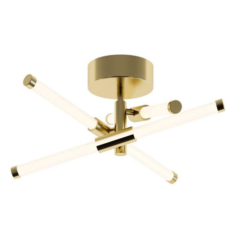 Rusnak Satin Brass 3-Light LED Semi-Flush Mount